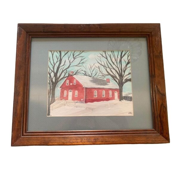 Watercolor Church Signed by Anna Ruth Enders Wall Art Picture 13.5”x16” - Picture 1 of 3